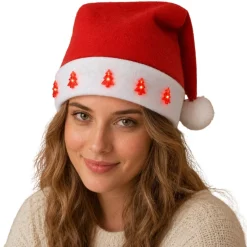 Gorro de Papá Noel Árboles Luminosos