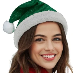 Gorro de Papá Noel Verde Brillante