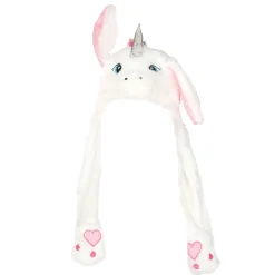 Gorro de Unicornio Blanco con Orejas Móviles