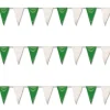 Guirnalda de Triángulos Verde y Blanco