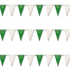 Guirnalda de Triángulos Verde y Blanco