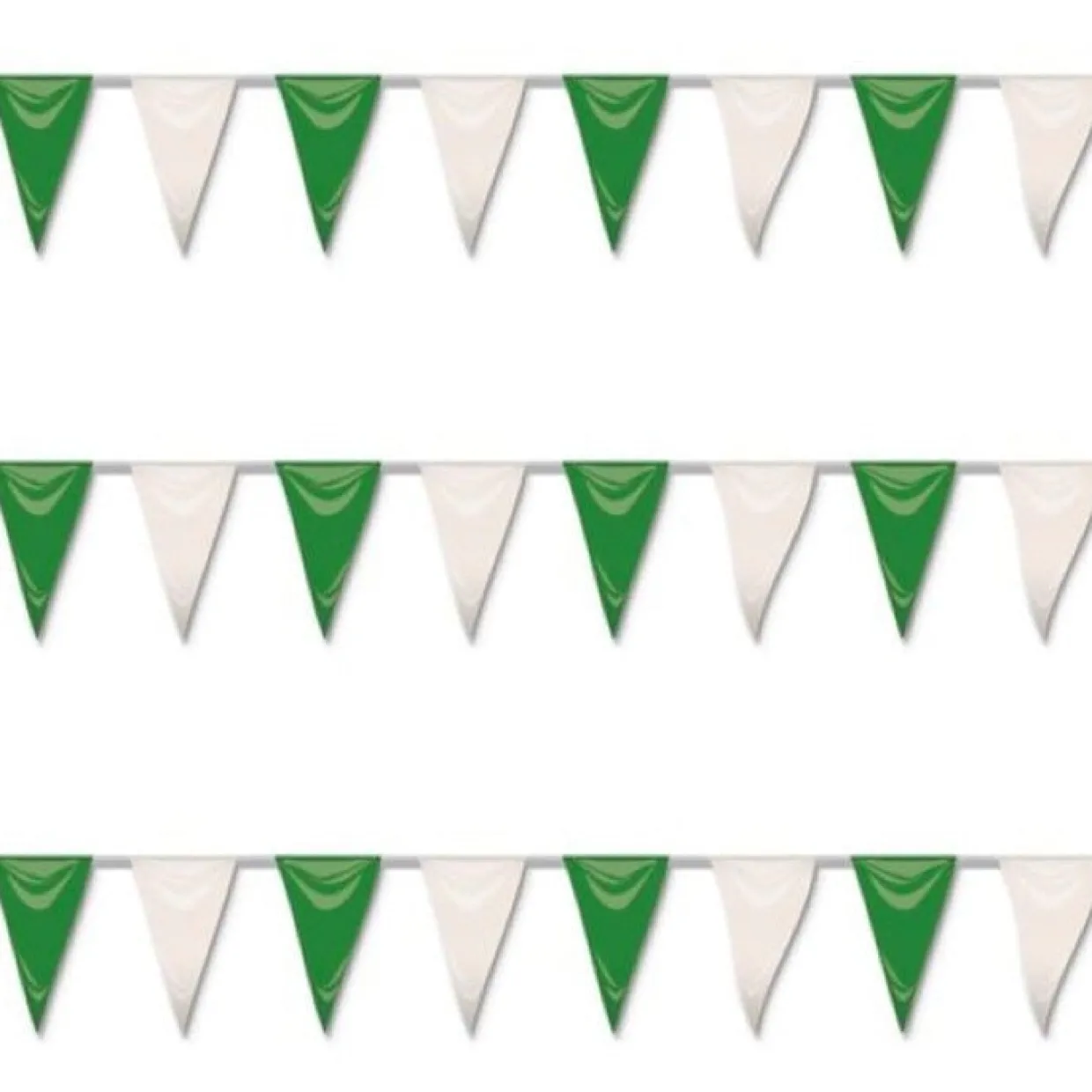 Guirnalda de Triángulos Verde y Blanco