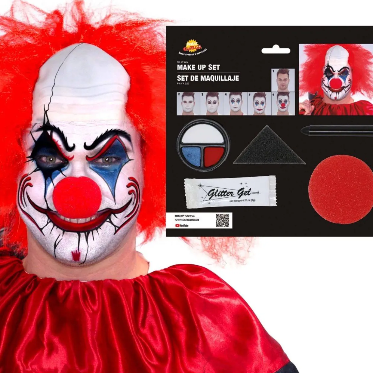 Kit de Maquillaje de Payaso con Nariz