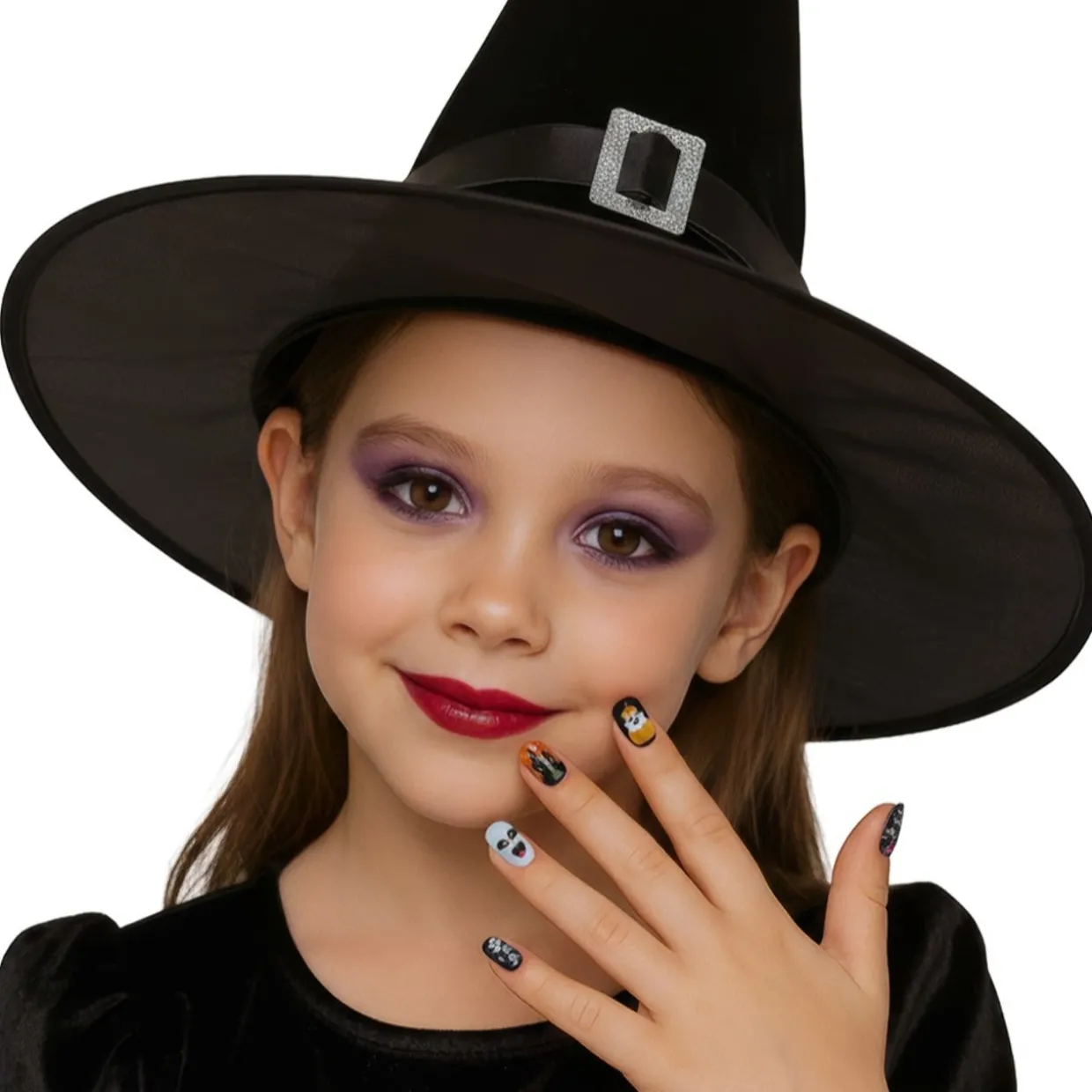 Kit de 12 Uñas Halloween Fantasmas infantil