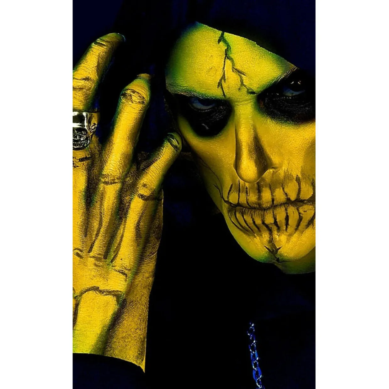 Maquillaje Amarillo Neón