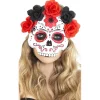 Máscara de Catrina Flores Rojas