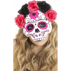Máscara de Catrina Flores Rosas