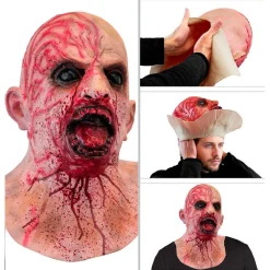 Máscara de látex de Zombie Sangriento con Cuello