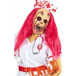 Máscara de látex Enfermera Zombie