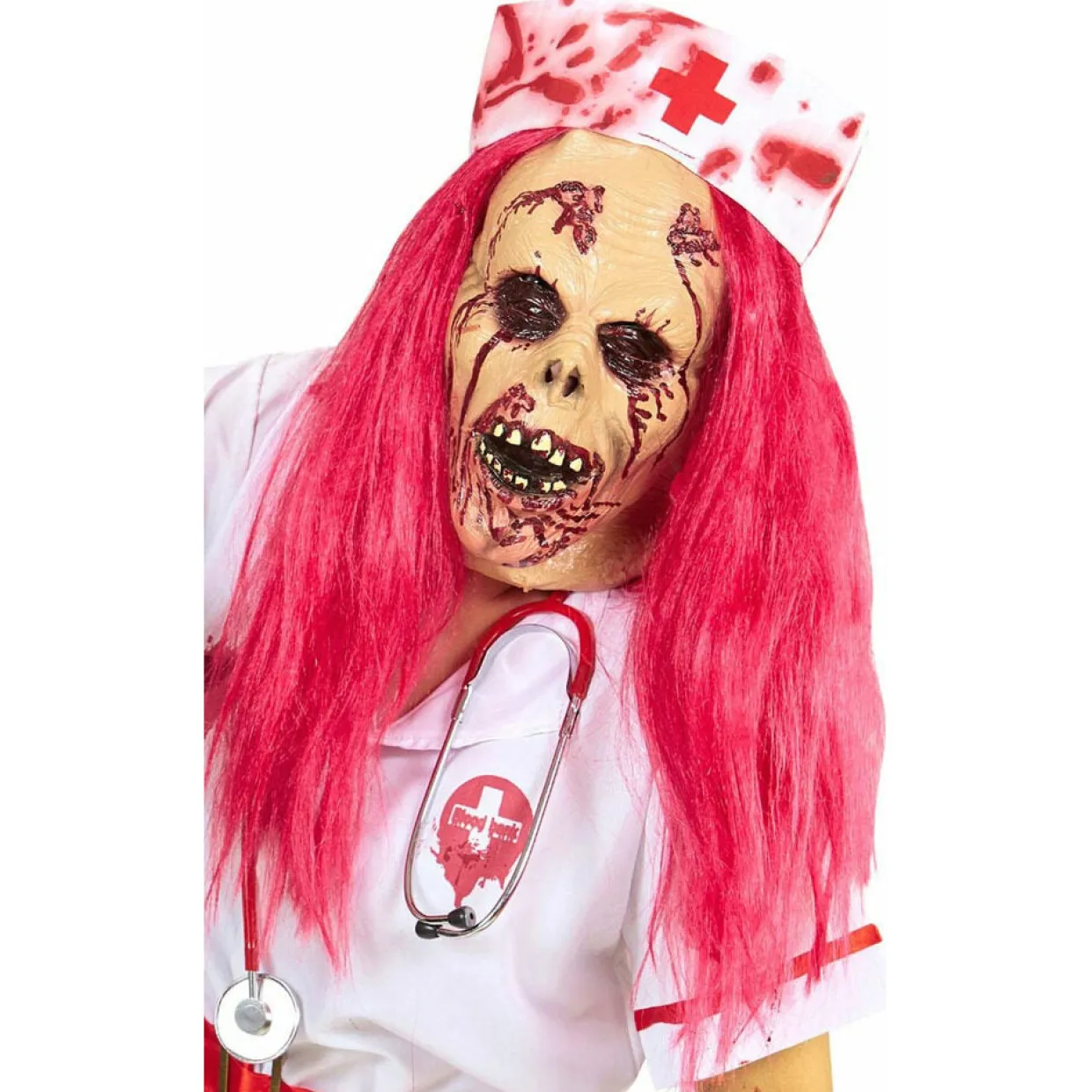Máscara de látex Enfermera Zombie