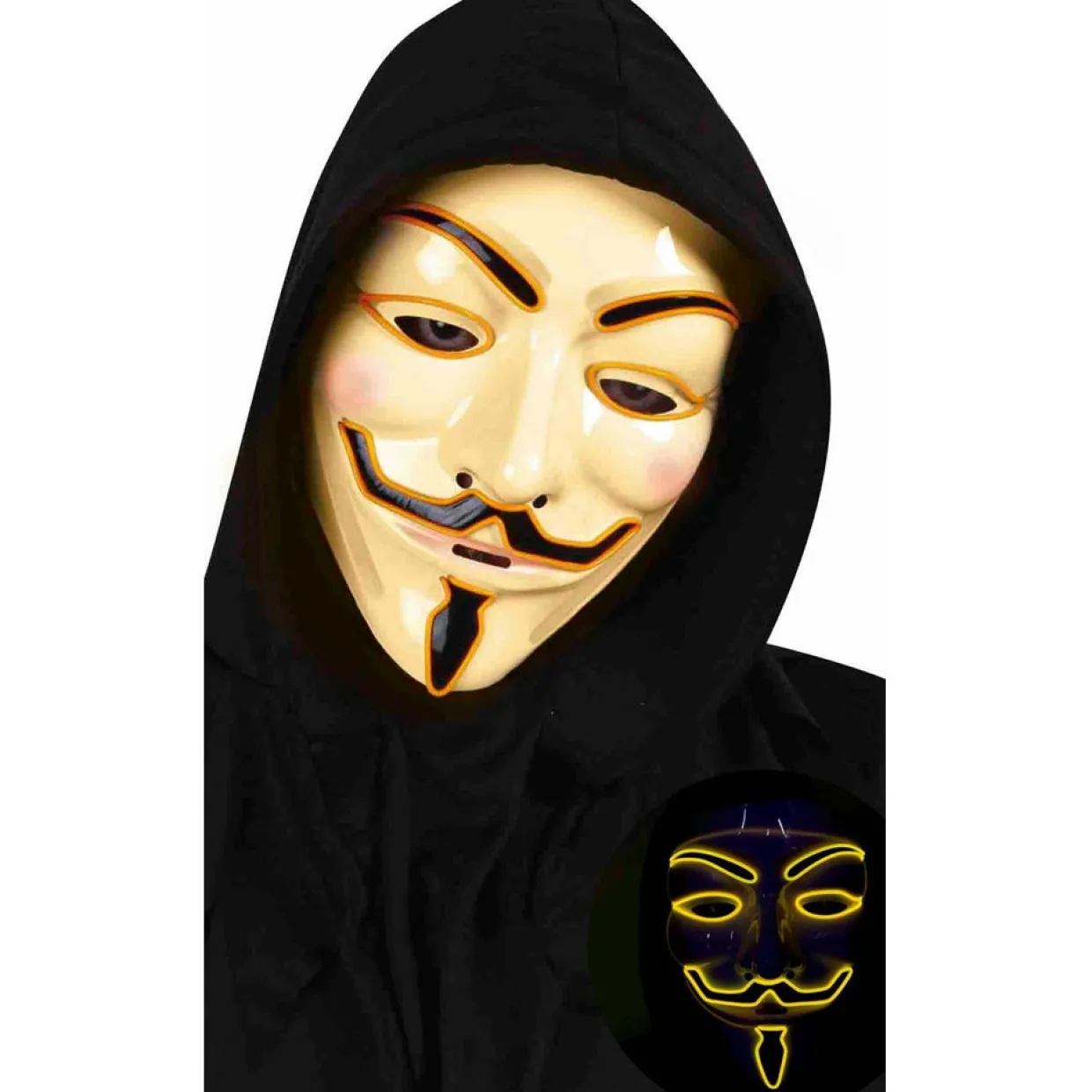 Máscara de V de Vendetta con Luz