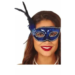 Máscara Veneciana Azul Lentejuelas