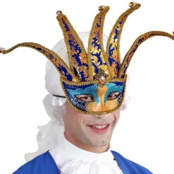 Máscara Veneciana de Arlequín Azul