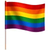 Pack de 24 Banderas Multicolor Orgullo con palo 30cm