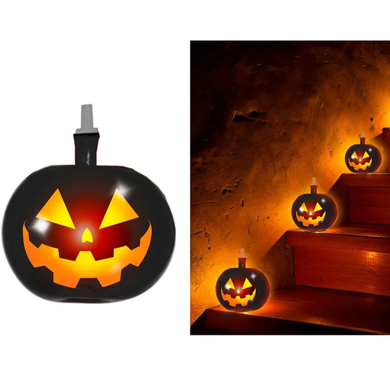 Pack de 5 Globos Calabaza con Luz Multicolor