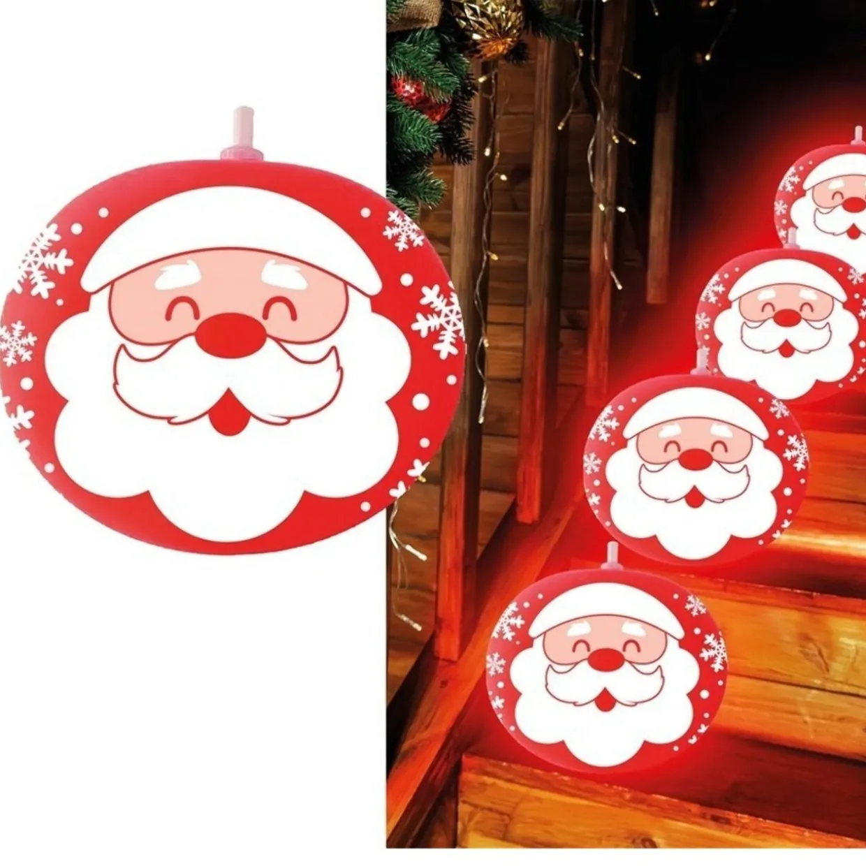Pack de 5 Globos de látex Papá Noel