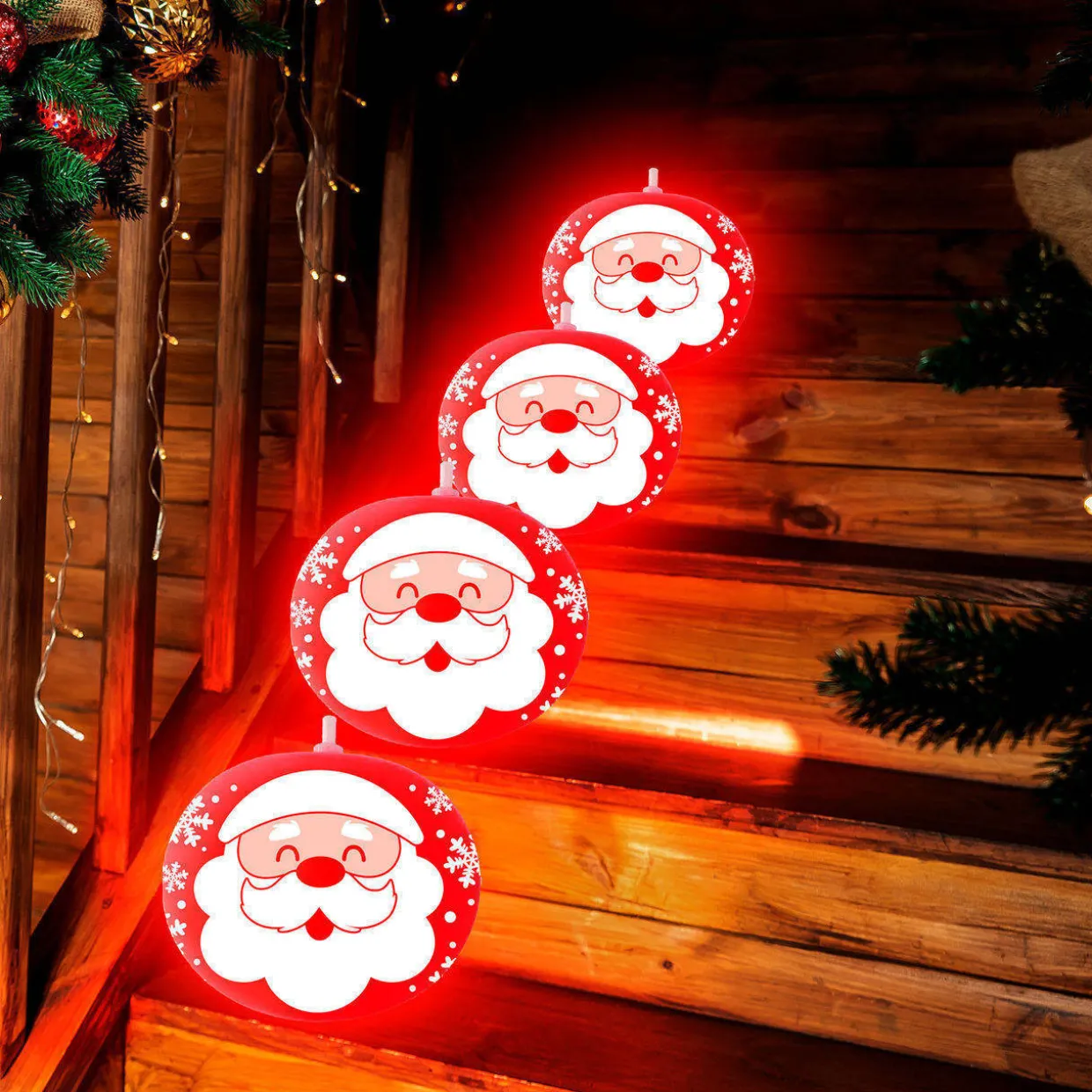 Pack de 5 Globos de látex Papá Noel