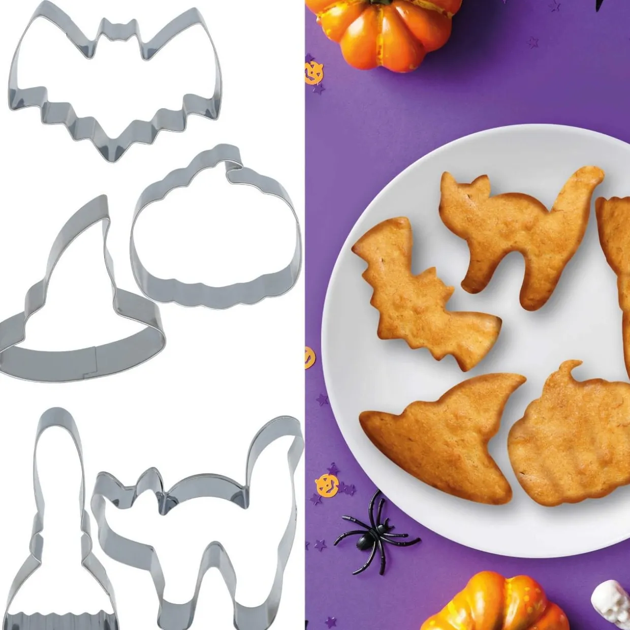 Pack de 5 Moldes Metálicos para Galletas Halloween