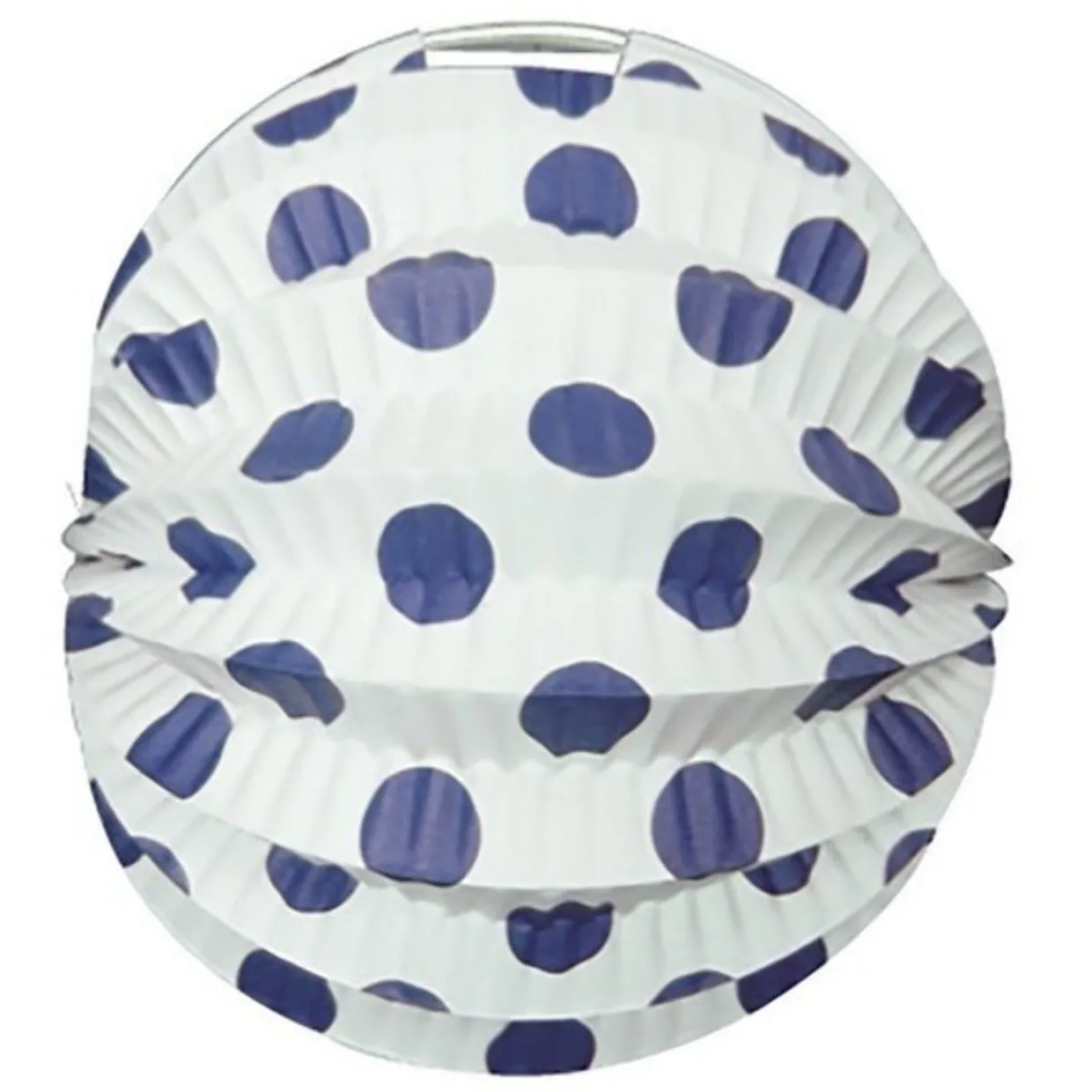 Pack 12 Farolillos de Feria Blancos con Lunares Azules
