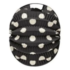 Pack 12 Farolillos de Feria Negros con Lunares Blancos