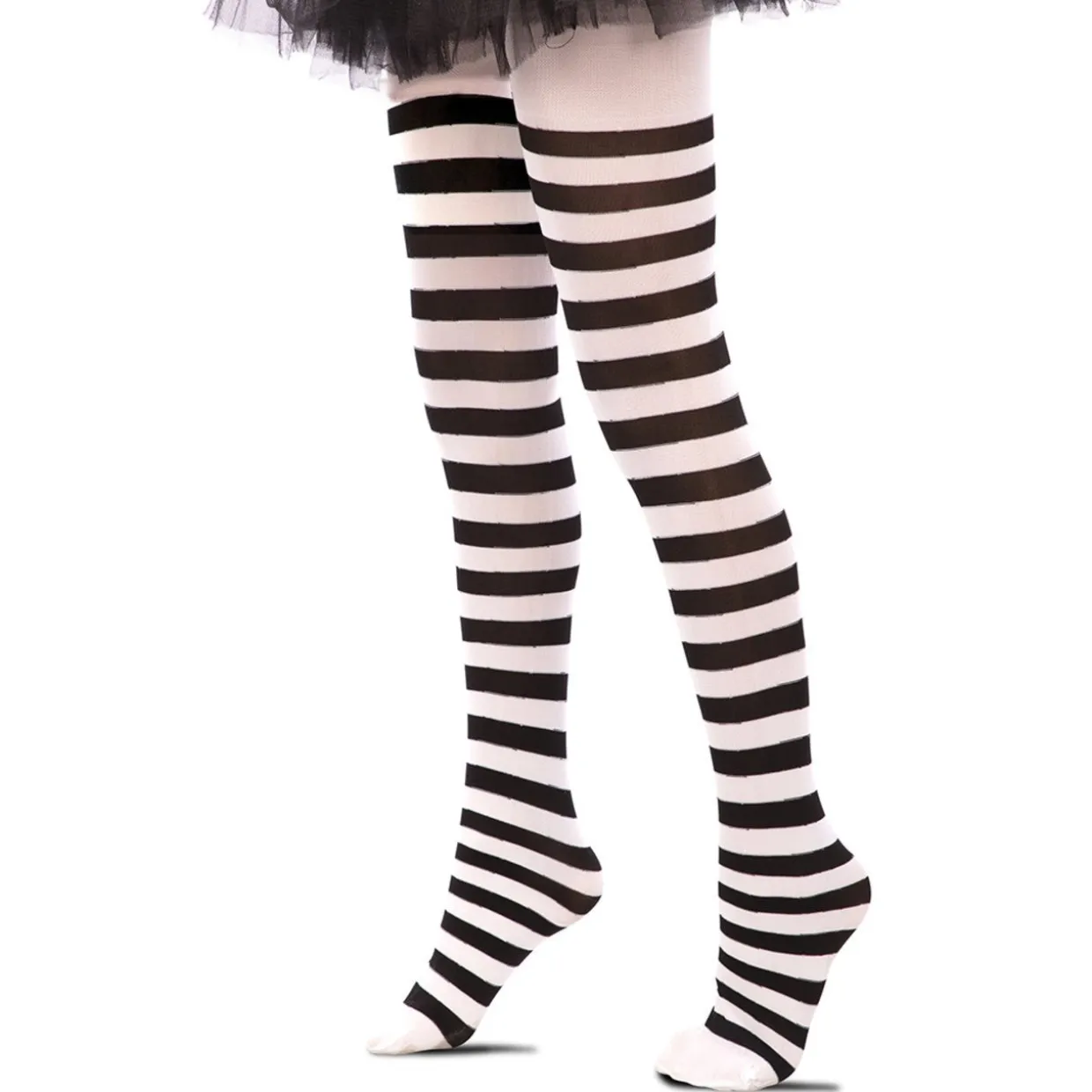 Panty Rayas Blancas y Negras Clásica infantil