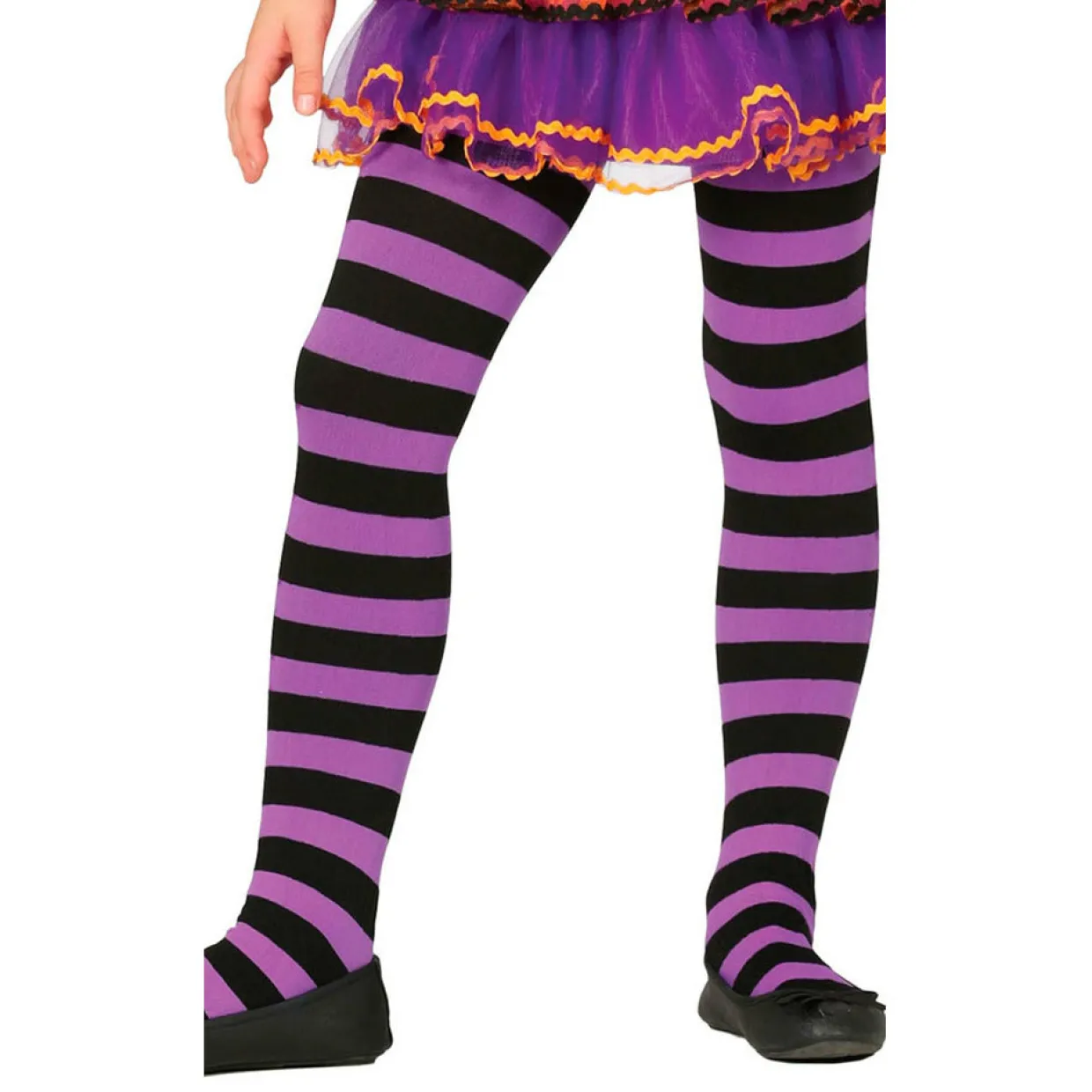 Panty Rayas Negras y Violetas Eco infantil