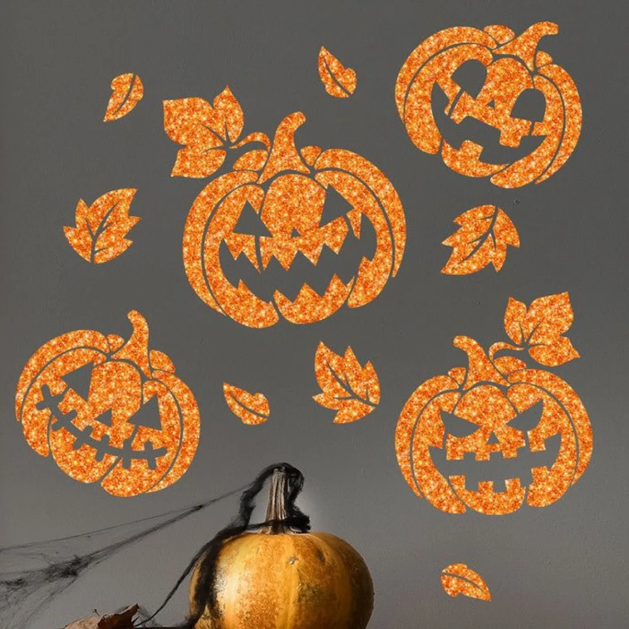 Pegatina de Calabazas Glitter para Pared