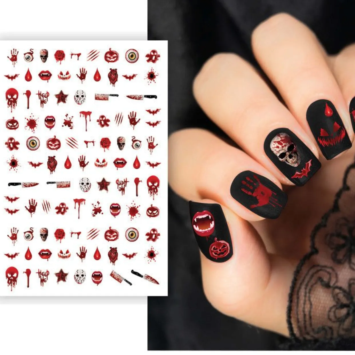 Pegatinas para Uñas Sangrientas