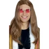 Peluca Castaña Larga Groovy