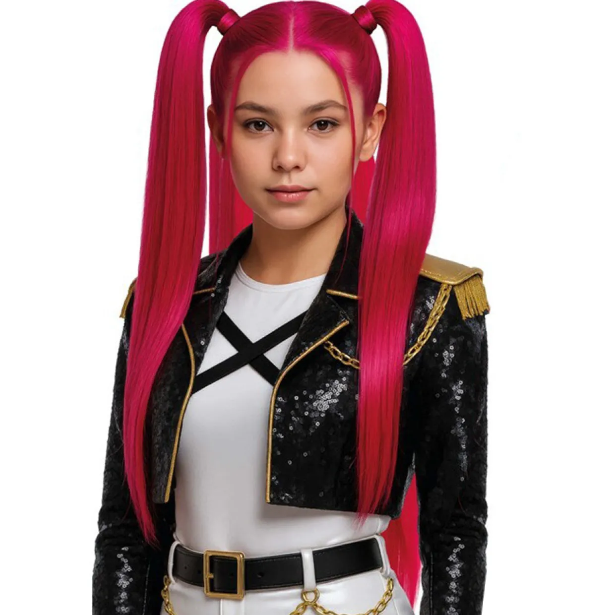 Peluca de Cantante K-Pop Fucsia