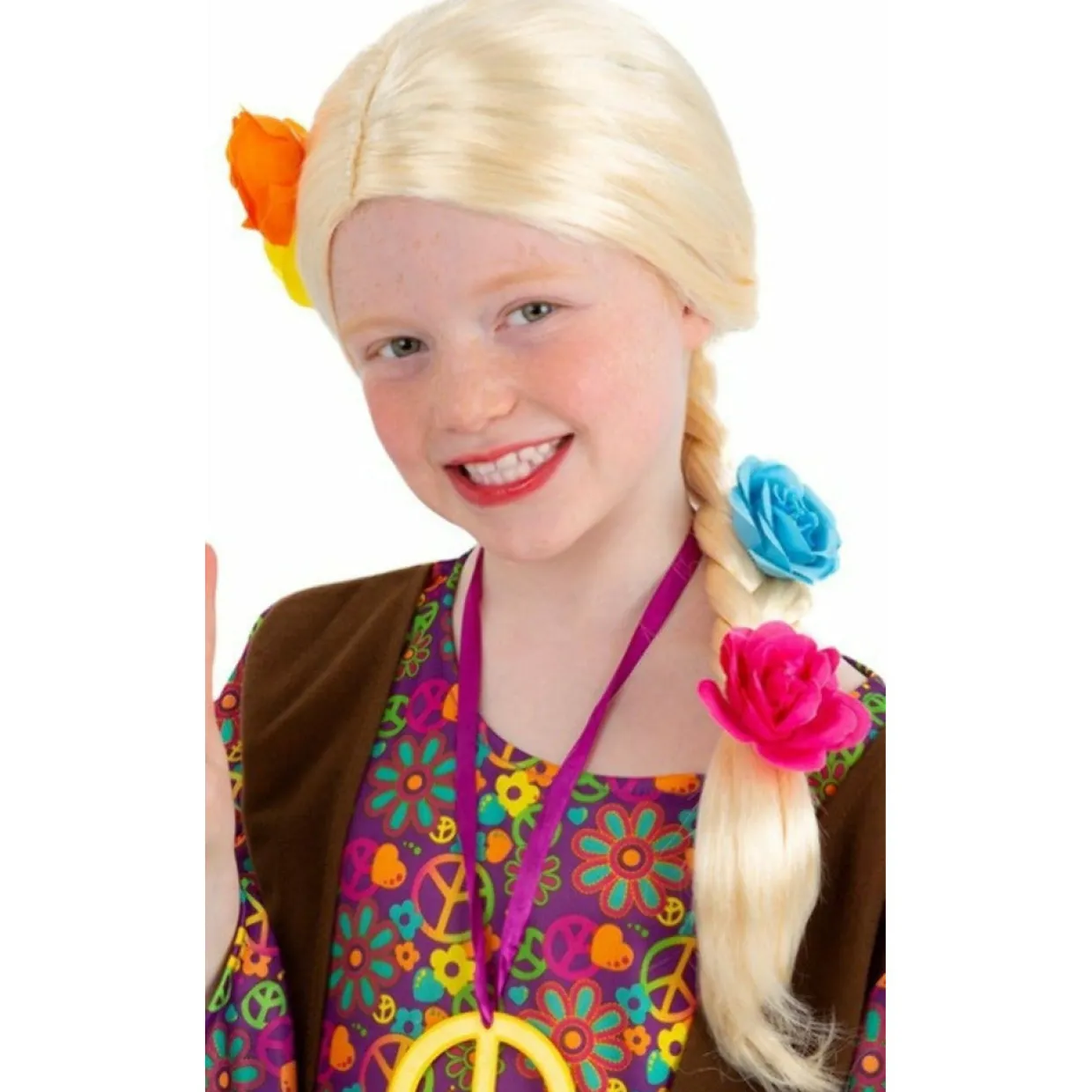Peluca de Hippie Trenza infantil