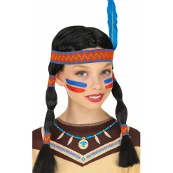 Peluca de India con Coletas infantil