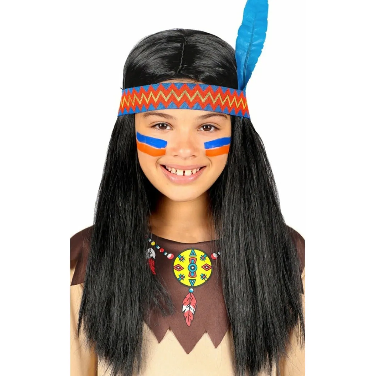 Peluca de Indio con Pluma infantil