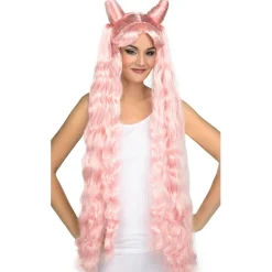 Peluca de Manga Larga Rosa