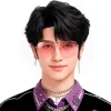 Peluca Demonio Cantante K-Pop Negra