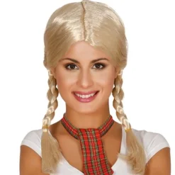 Peluca de Trenzas Rubia Eco