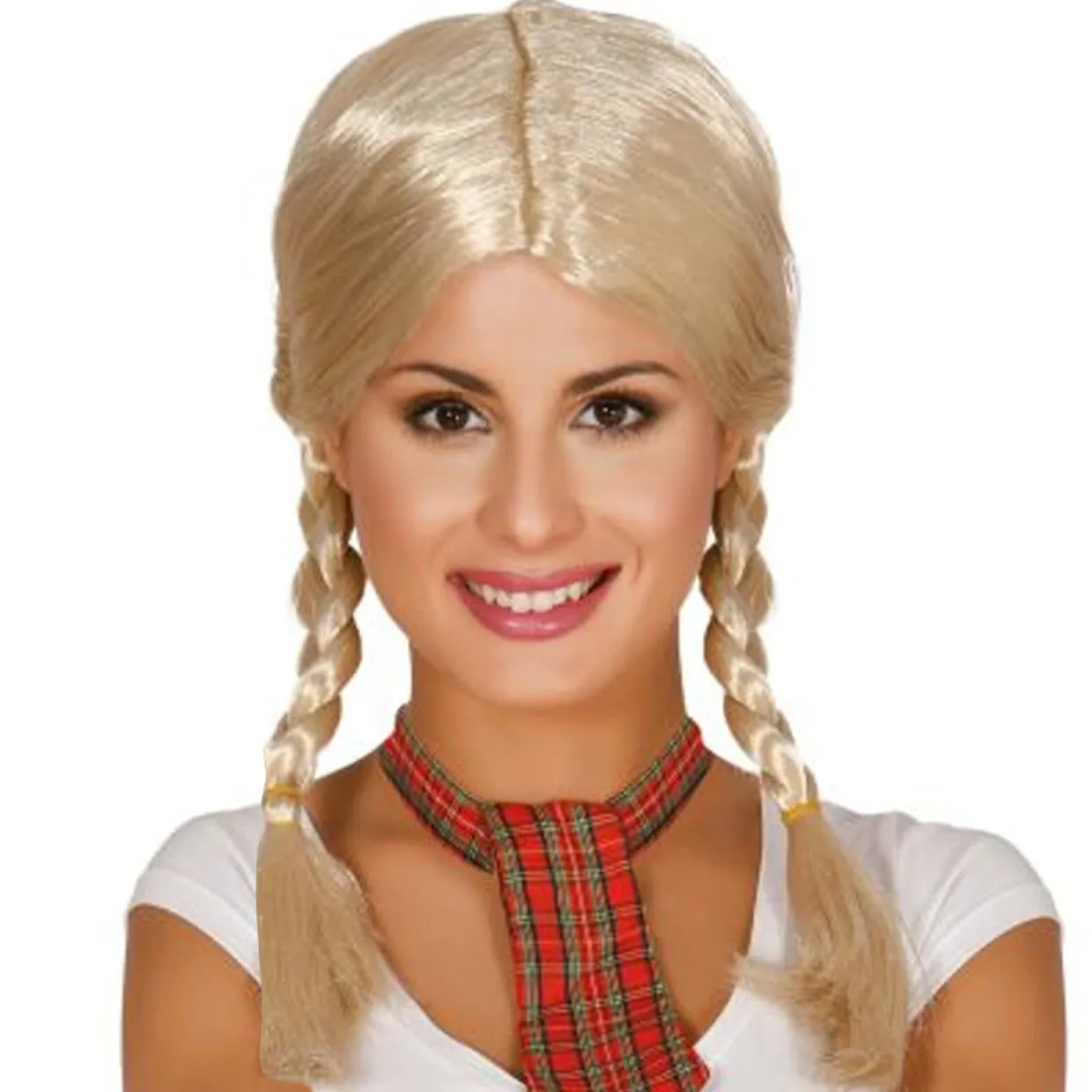 Peluca de Trenzas Rubia Eco