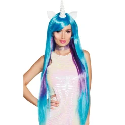 Peluca de Unicornio Azul