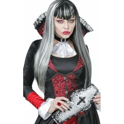 Peluca Gris con Flequillo