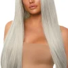 Peluca Gris Larga Deluxe