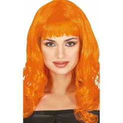 Peluca Naranja Melena Flequillo
