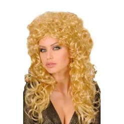 Peluca Rizada Larga Rubia