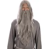 Peluca y Barba Gris Brujo