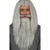 Peluca y Barba Largas Gris