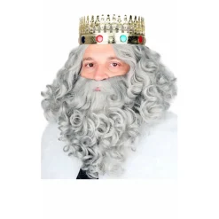 Peluca y Barba Rey Mago Gris Mate