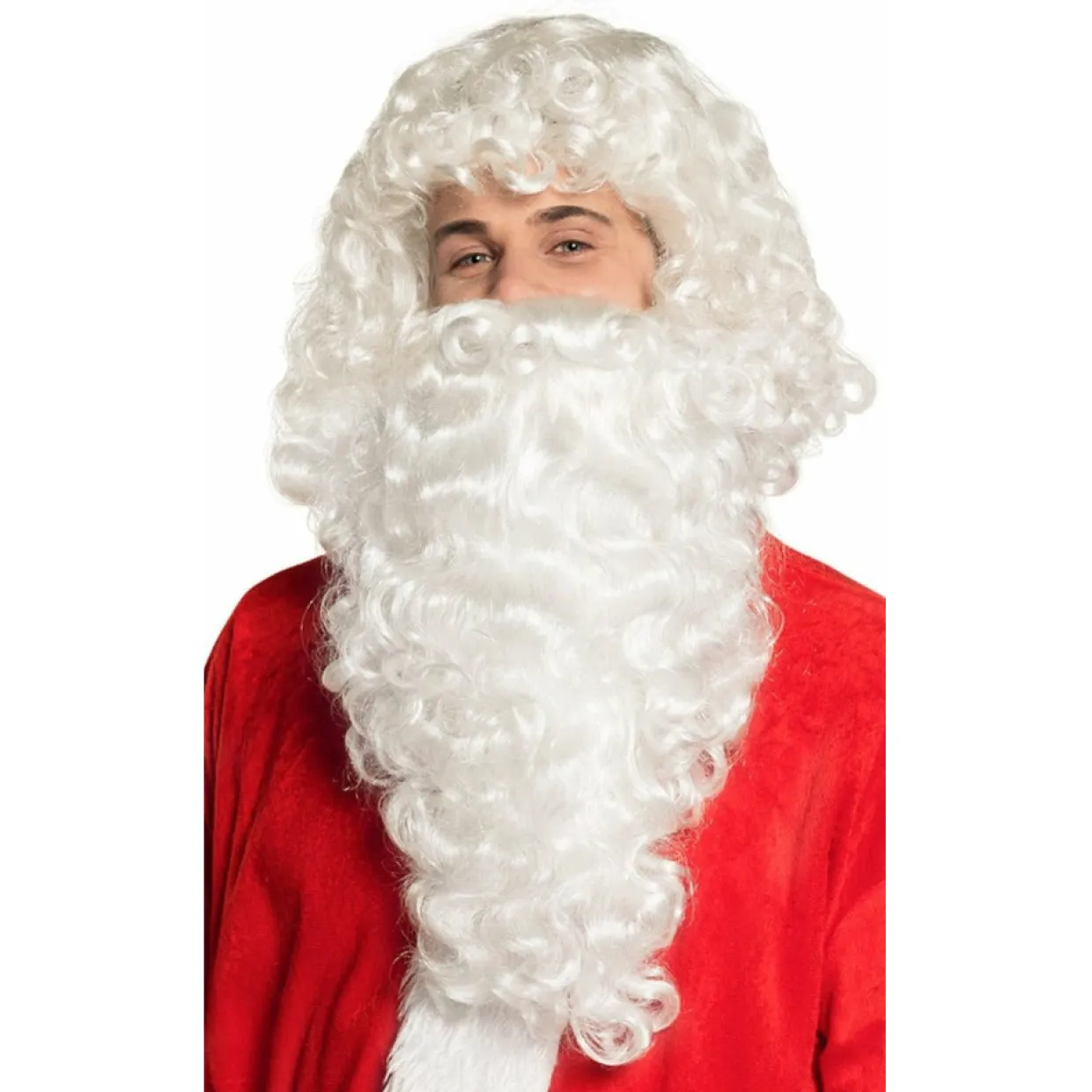 Peluca y Barba Rizada de Papá Noel