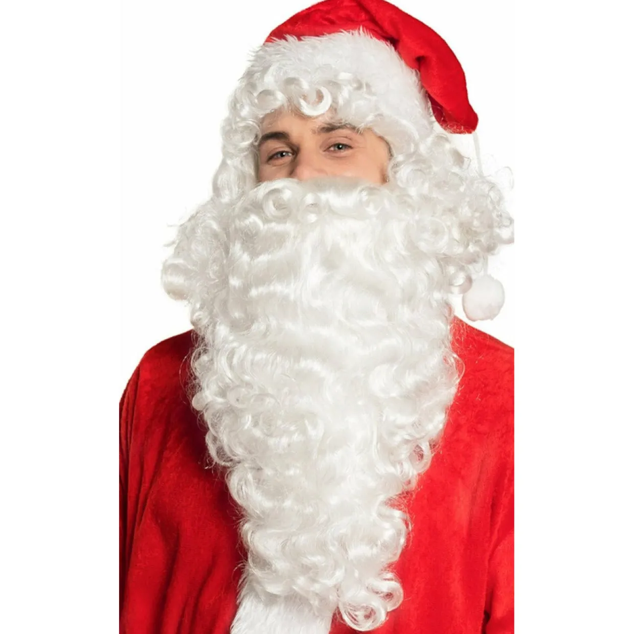 Peluca y Barba Rizada de Papá Noel