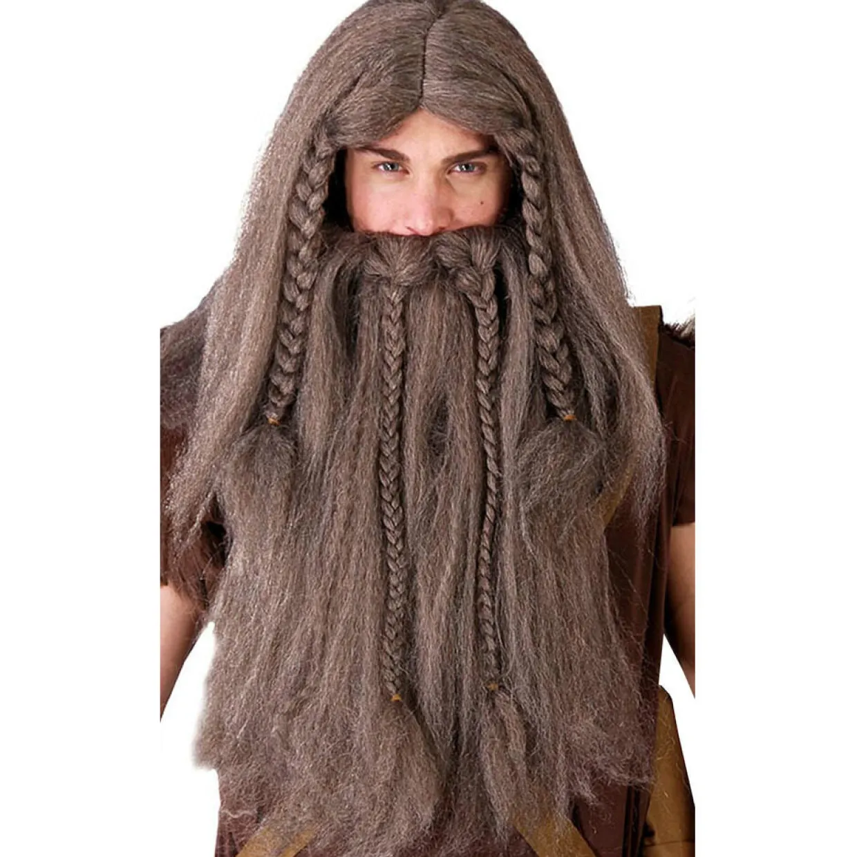 Peluca y Barba Vikingo Marrón