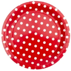 Platos de Feria Rojos con Lunares
