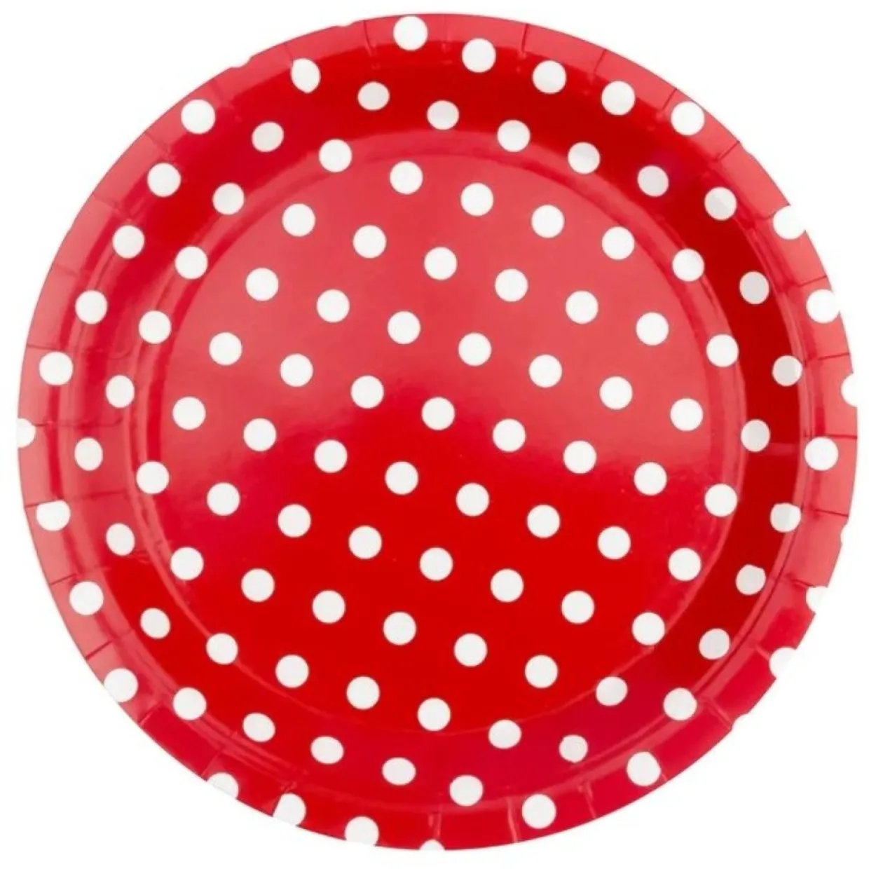 Platos de Feria Rojos con Lunares